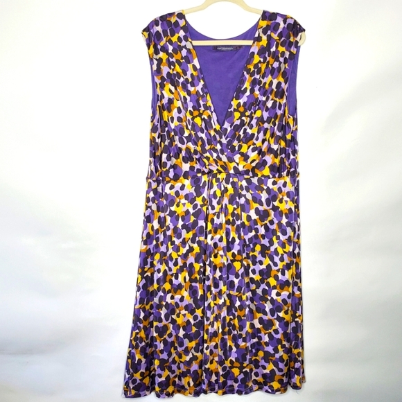 Boden Limited Edition Silk Blend Dress Size 18 V-Neck Stretch Midi Purple Office - Picture 5 of 15